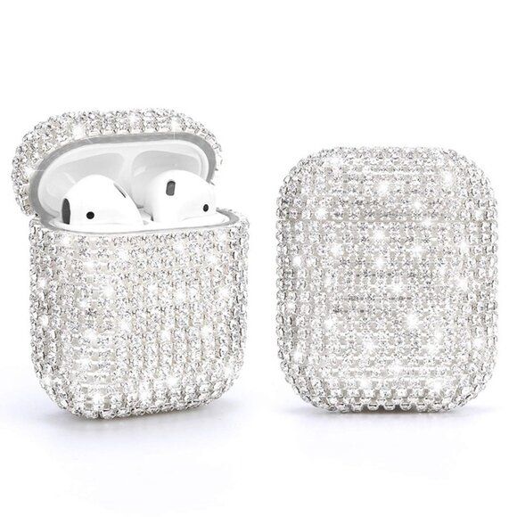 Airpods Gen 1 & 2 White Bling Case - Picture 1 of 1